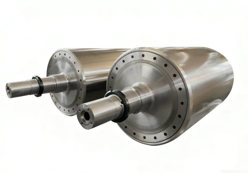 Bellaex water-cooled flaking rolls on white background.