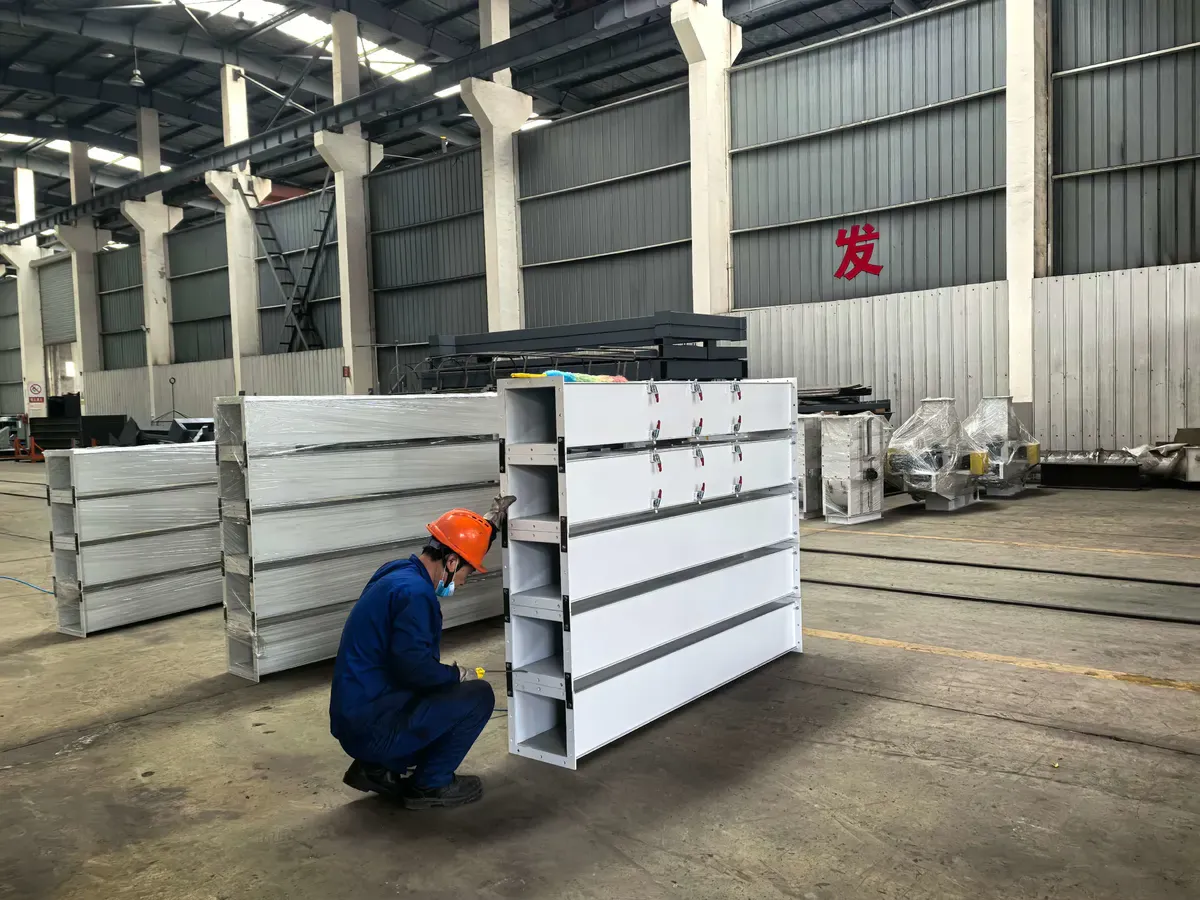 Bucket elevator parts packed for loading