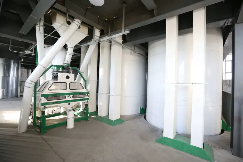 destoner and raw material silos