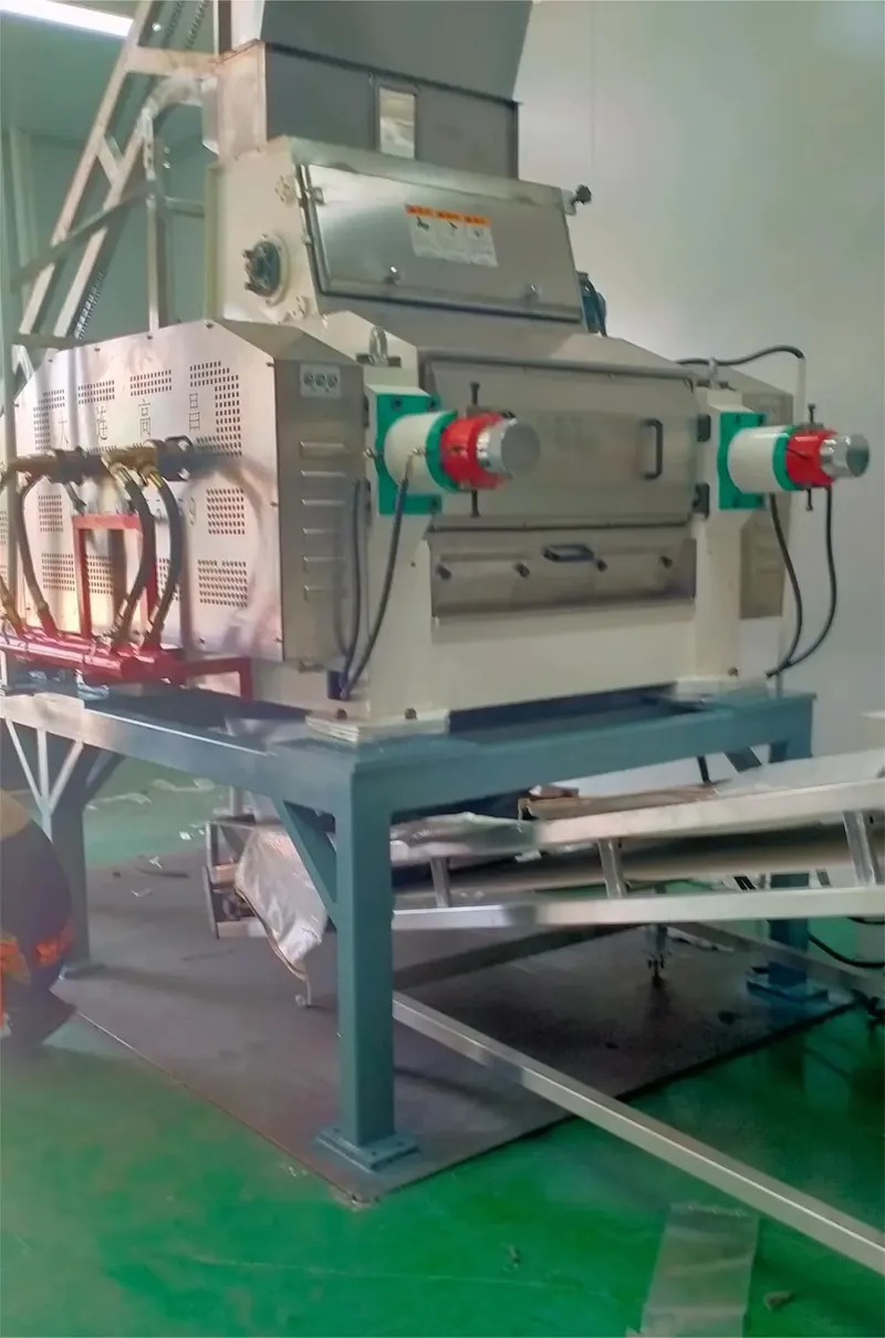 On-site Bellaex water-cooled grain flaking mill.